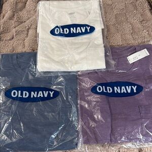 Old Navy Pocket T-Shirt Trio - White, Blue, Purple XL BNWT 3 for $20